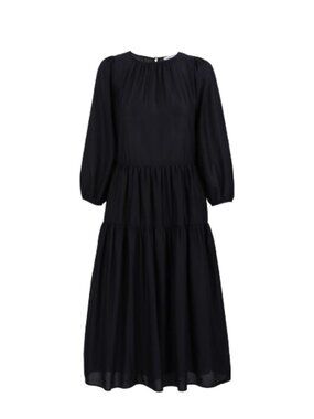 Something to Hold Tiered Sleeved Dress in navy - New